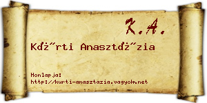 Kürti Anasztázia névjegykártya